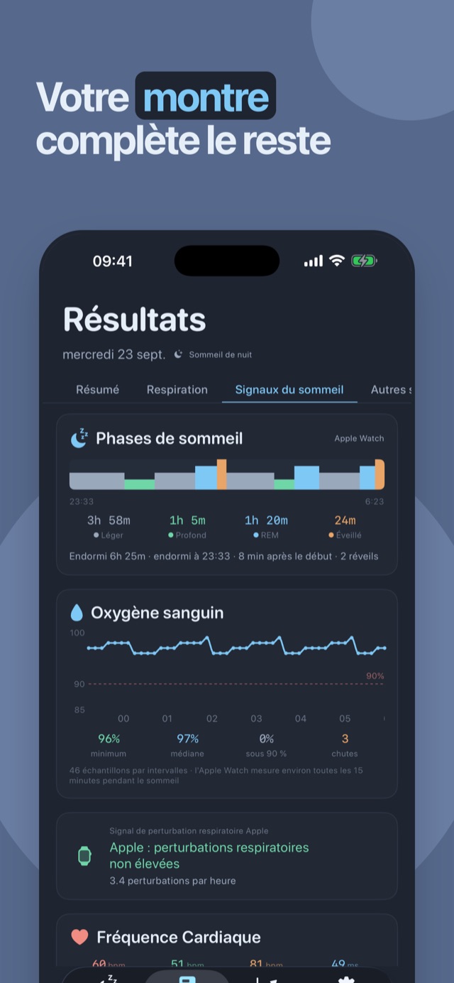 Votre montre complète le tableau — phases de sommeil, oxygène sanguin et fréquence cardiaque